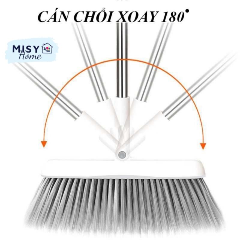 Bộ chổi kèm hót rác thông minh 180 độ Misy home cán dài