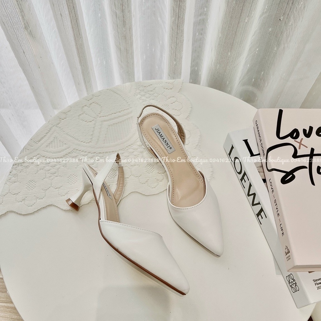 GIÀY SANDAL NỮ CAO GÓT BÍT MŨI NHỌN TRƠN GÓT NHỌN 7P DỄ ĐI