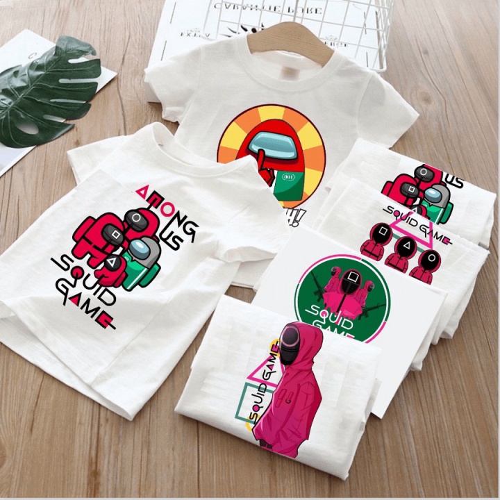 Áo thun Nhiều mẫu squid game trò chơi con mực cho cả gia đình cực chất hot trend 2021 vuhuyenstore