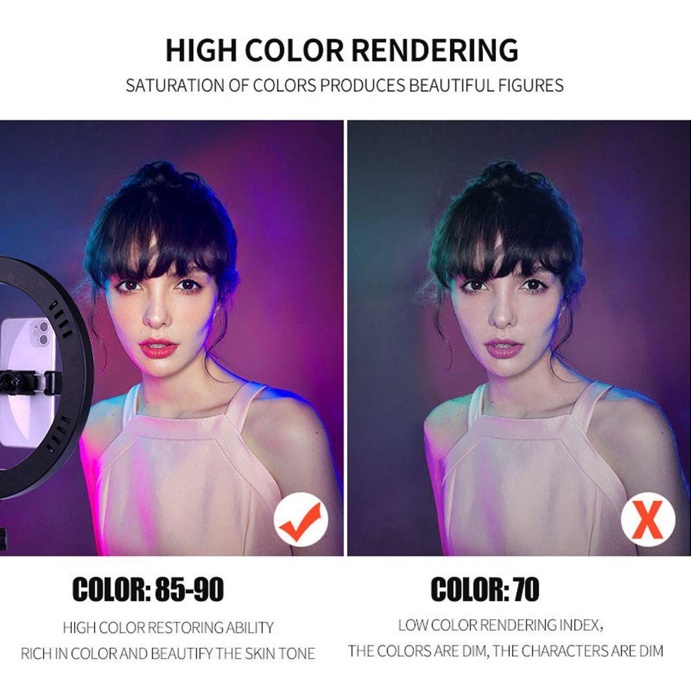 Vòng Đèn Led 10 inch 33 Màu Chuyên Dụng Cho Chụp Ảnh / Trang Điểm / Điện Thoại Di Động TikTok Youtube