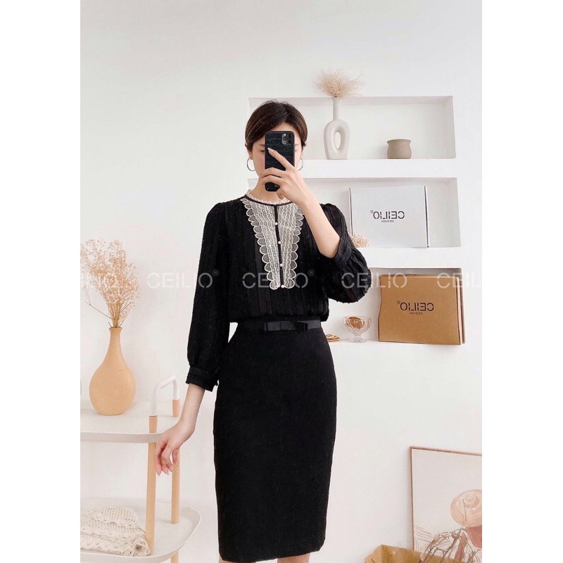 Chân váy cạp nơ