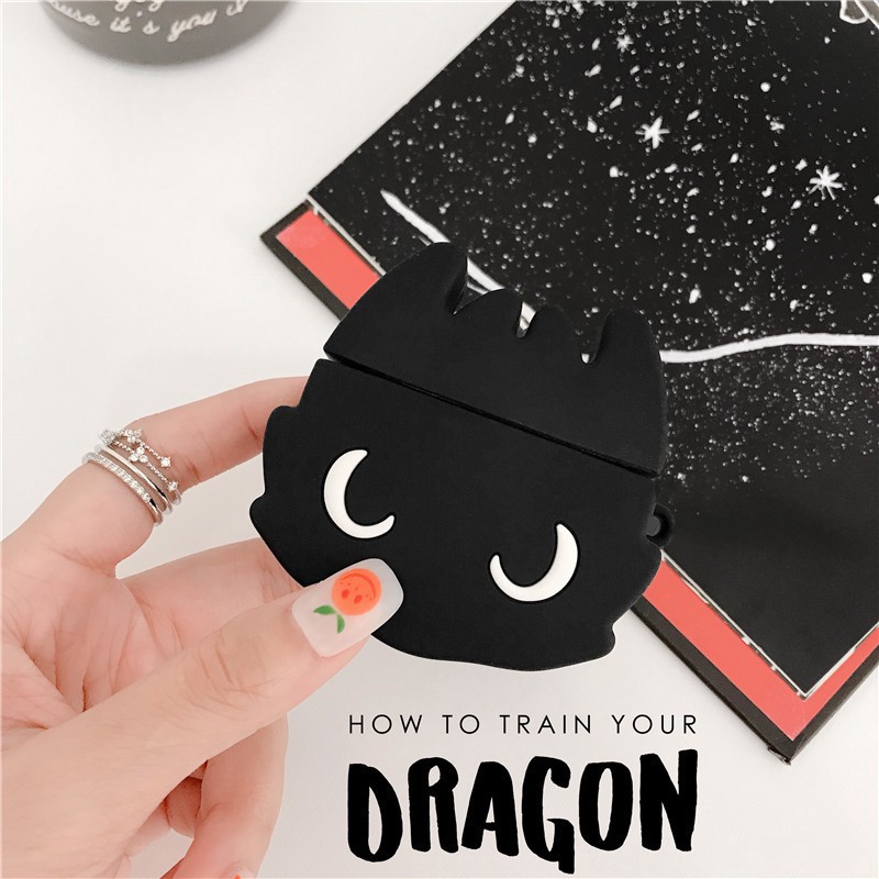 Apple AirPods case Night fury toothless cartoon cute toothless silicone Shockproof bluetooth Earphone Airpods 1 2 Protective Cover Waterproof How to Train Your Dragon