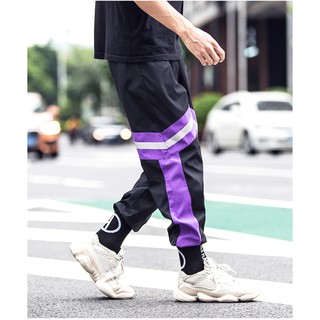 BLACKPINK - Quần Jogger Sọc Tím Phản Quang