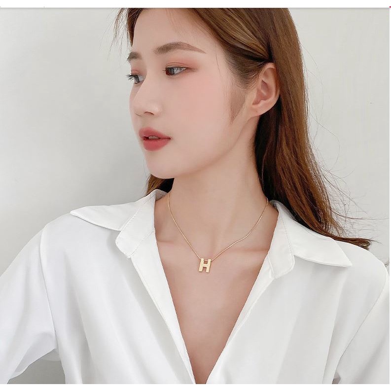 [FreeShip] Dây chuyền nữ titan chữ H thời trang X5-301 - CAM KẾT KHÔNG BAY MÀU