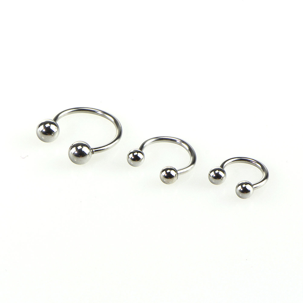 ☆YOLA☆ New Nose Septum Ring Party Hip Hop Lip Nipple Eyebrow Lobe Rings 16 Gauge Stainless Steel Fashion Gift Women Men Body Jewelry Horseshoe Ear Piercings