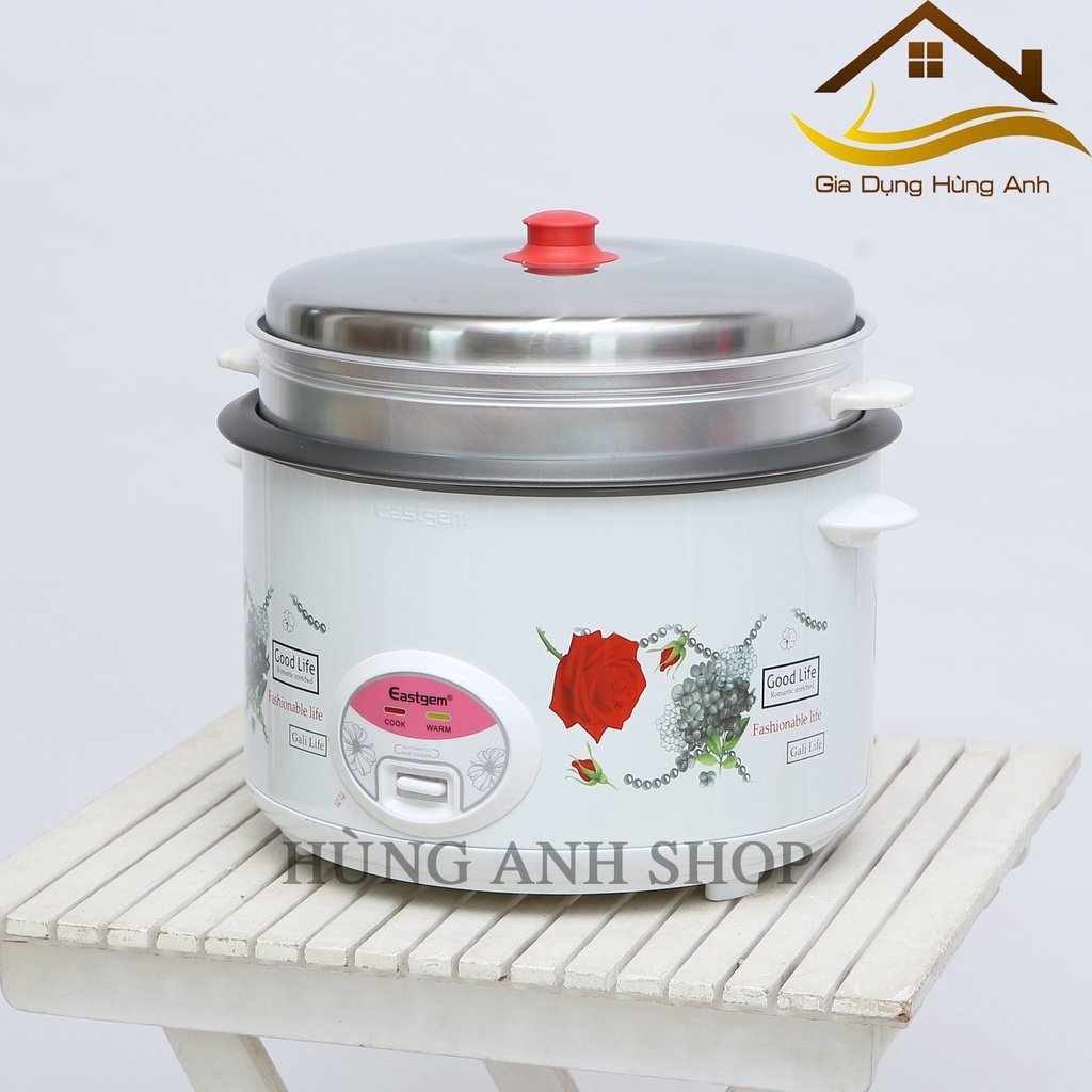 Nồi Cơm Điện Công Nghiệp Dung tích lớn Eastgem 10L, 13L - Chống Dính Tốt - Có Xưởng Hấp Tiện Dụng - Bảo Hành 12 Tháng