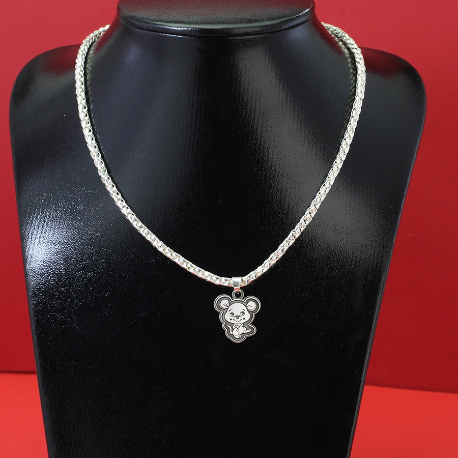 Dây chuyền bạc cho bé hình con chuột khắc tên DCT0064 Trang Sức TNJ