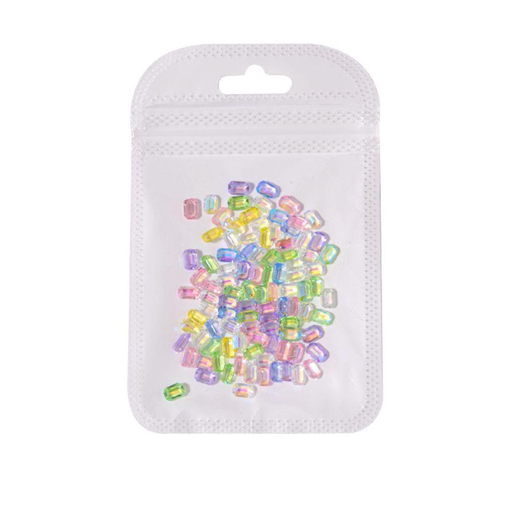 NIUYOU Set 100 Móng Tay Giả Chuyên Dụng|Bông Tai Hình Bát Giác Bằng Nhựa Resin Lấp Lánh Thời Trang|Hạt Ngọc Trang Trí Móng Tay