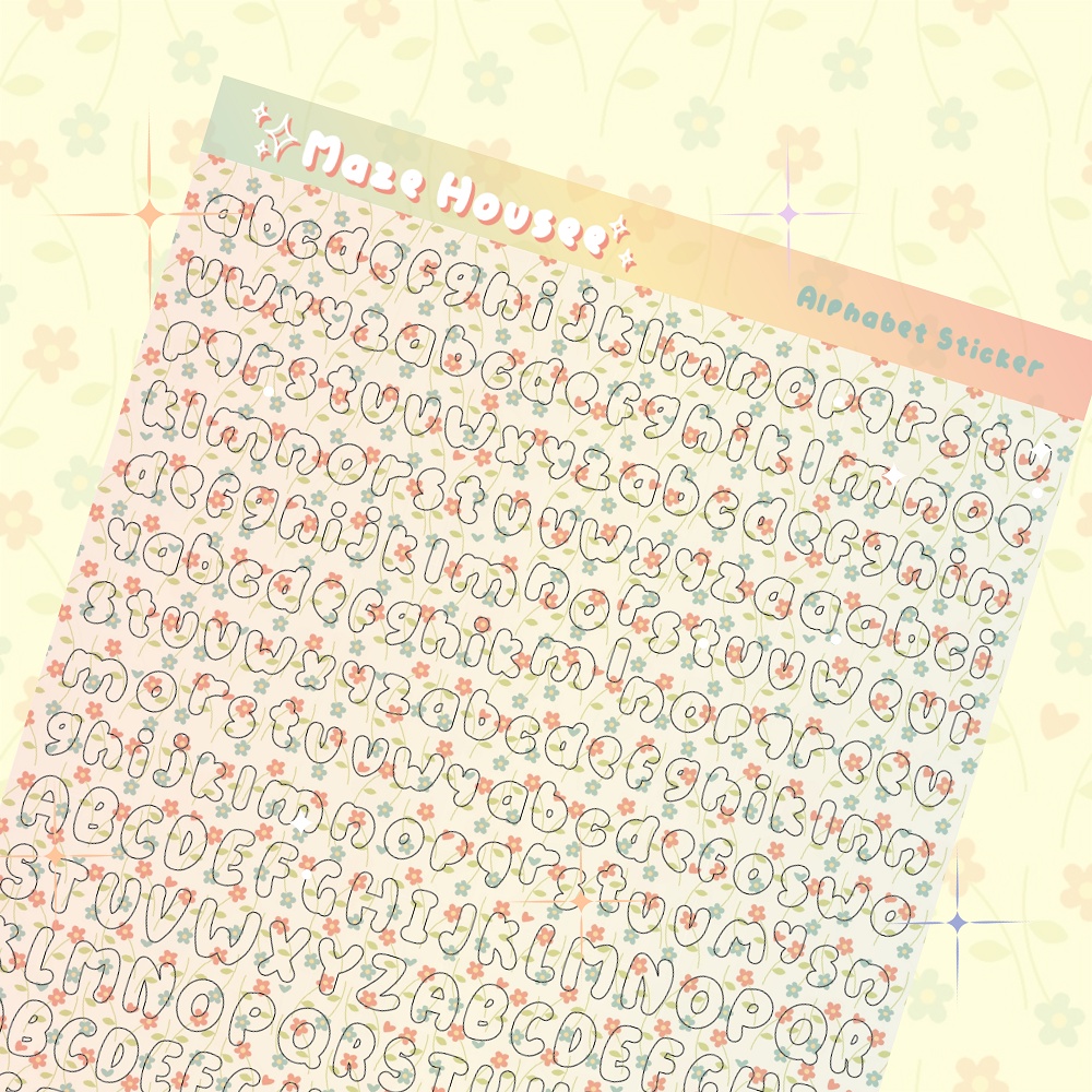 ALPHABET STICKERS - Sticker chữ cái viết tay lấp lánh - Trang trí toploader Kpop phong cách Hàn Quốc.