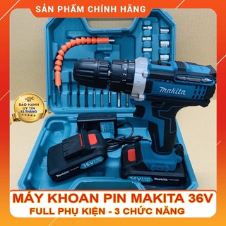 Khoan Pin Makita 36V | 3 Chức Năng Khoan | Full Phụ Kiện | Bảo Hành 12 Tháng