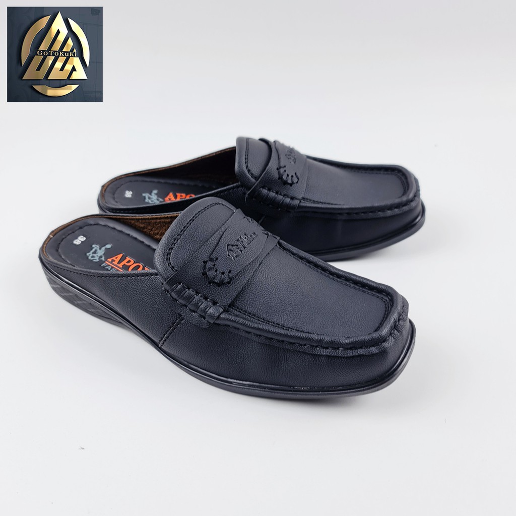 Giày lười nam chất liệu da cao cấp - Dép nam bít đầu dành cho người trung niên | BigBuy360 - bigbuy360.vn