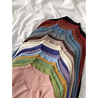 Áo len cổ 3p cho nữ chất liệu len tăm mỏng nhẹ nhiều màu