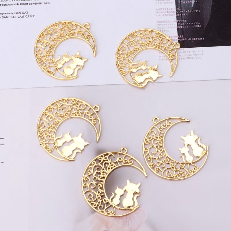 5 Phụ kiện trang trí vòng trang sức thủ công hình mặt trăng và mèo đẹp mắt