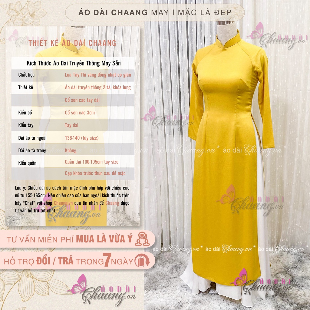 Áo dài lụa tây thi_Chaang_May sẵn áo dài truyền thống sang trọng