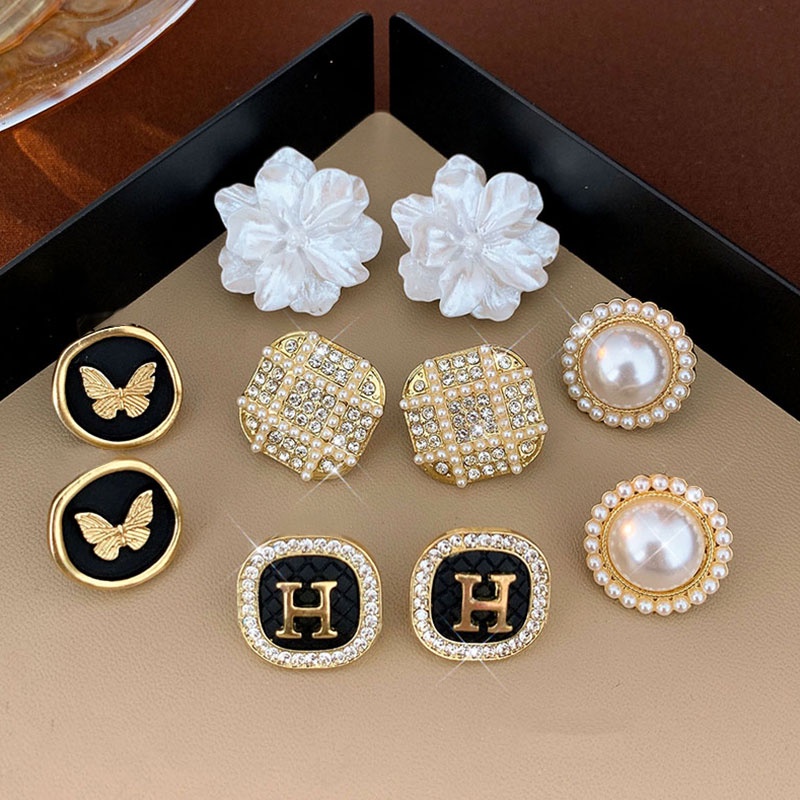 Bông Tai Ngọc Trai Hình Tròn Kiểu Dáng Mới 2023