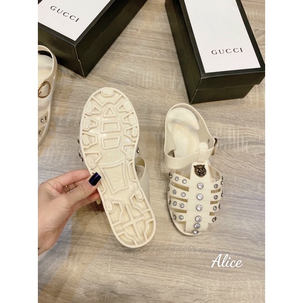 Sandal rọ gucci trắng fullbox