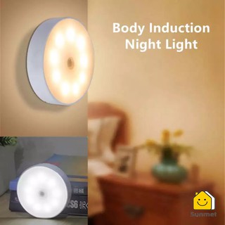 [ Tặng Dây Sạc ] Đèn LED Tròn Không Dây Dán Tường Cảm Biến Ánh Sáng Cao Cấp Tiện Lợi Đa Năng Tự Động Tắt Mở Sạc USB