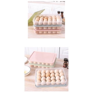Egg storage box with lid refrigerator kitchen fresh-keeping storage box new plastic egg rack egg tray