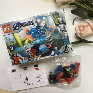 Logo xếp hình, bộ đồ chơi ghép hình phát triển kĩ năng cho trẻ, mô hình iron man