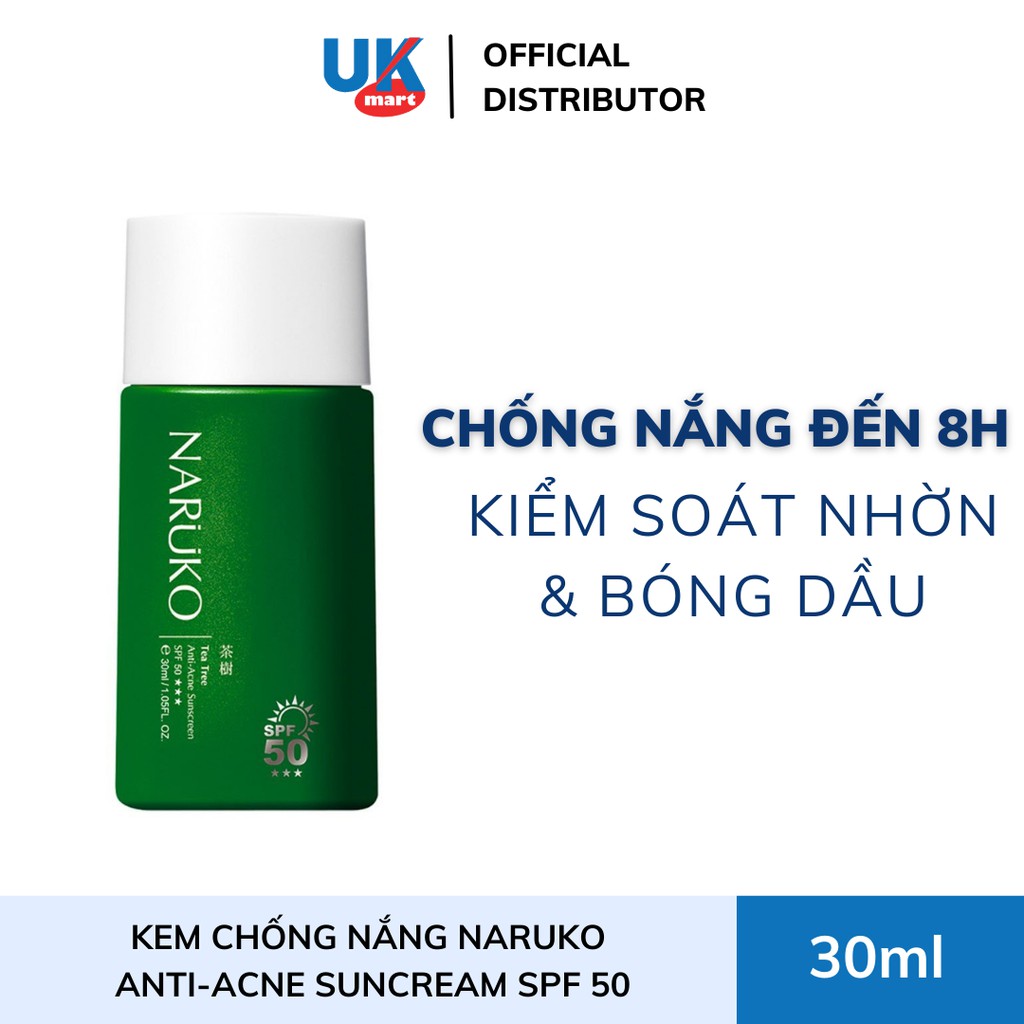 Kem Chống Nắng Dành Cho Da Mụn Naruko Tea Tree Anti-Acne Sunscreen SPF50 30 ml