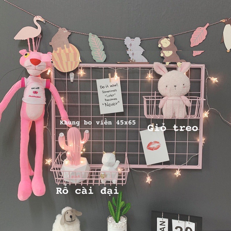Tấm Lưới Thép Treo Tường Trang Trí,Rỏ Sắt Cài Khung Lưới Decor Phòng,Trang Trí Nhà Quán Cafe -Tặng Kèm Đinh Treo Tường