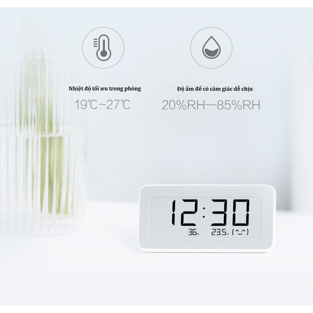 Đồng hồ điện tử theo dõi nhiệt độ và độ ẩm Xiaomi (kết nối bluetooth)