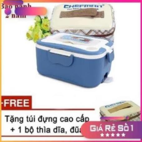 Hộp cơm hâm nóng Chefman CM 113i inox - Hàng chính hãng - Tặng kèm túi đựng hộp cơm