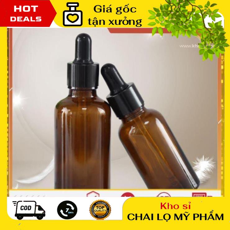 Chai lọ đựng tinh dầu bóp giọt khoen đen chiết mỹ phẩm, phụ kiện du lịch