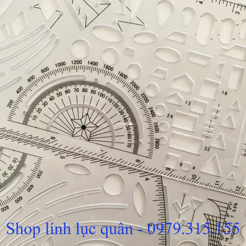 Thước trắng vẽ chỉ huy tham mưu 28x11.5cm