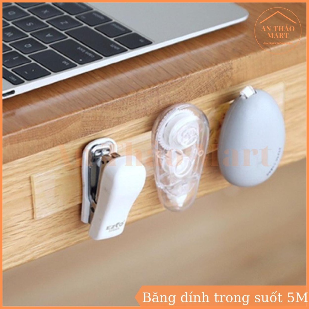 Cuộn 5 Mét Băng Dính 2 Mặt Trong Suốt Rộng 3cm, Băng Keo Nano Siêu Dính Dán Mọi Bề Mặt