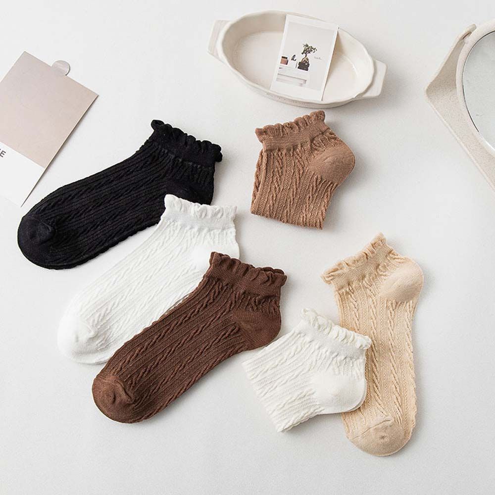 Vớ cotton cổ thấp nhiều màu dễ thương phong cách Harajuku cho nữ sinh