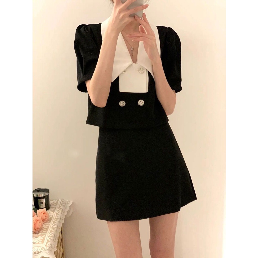 Bộ Đầm Đen Thời Trang Mùa Hè 2022 Dành Cho Nữ