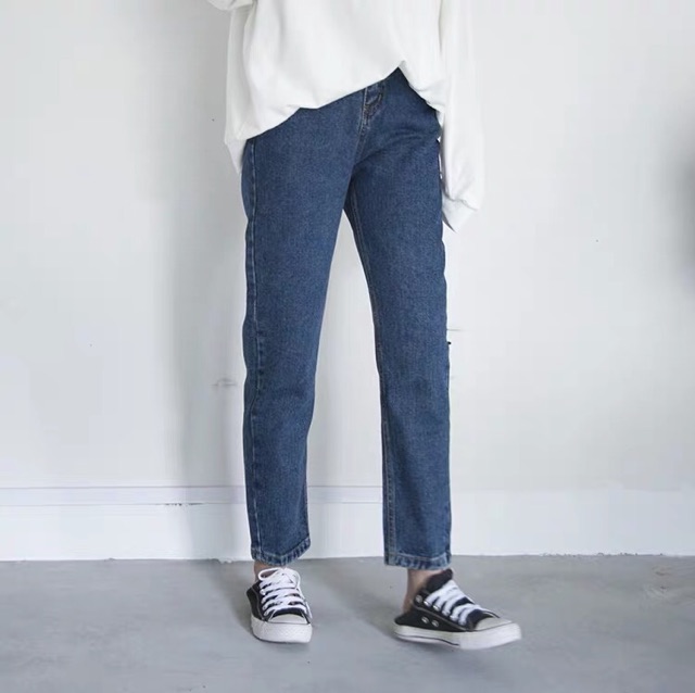 Quần slim baggy jeans đậm ulzzang kèm ảnh thật
