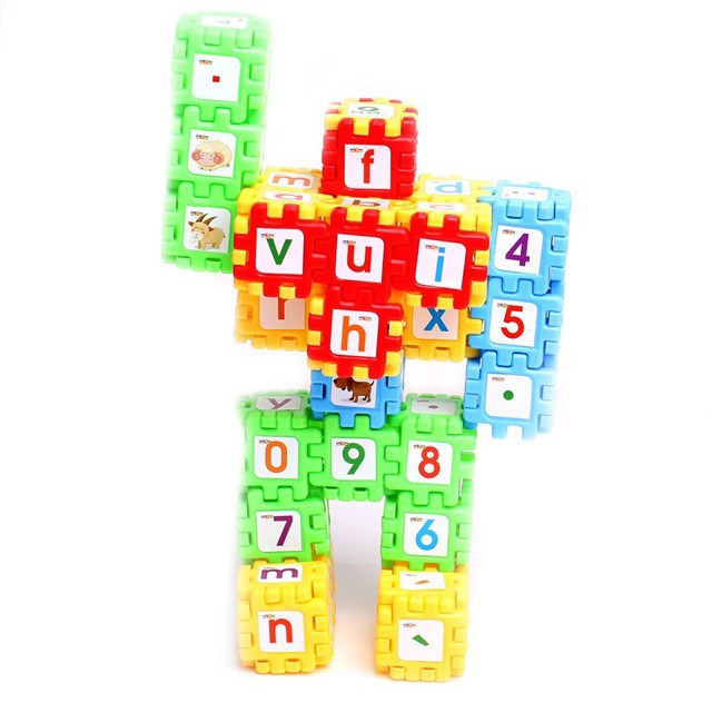 Đồ Chơi Xếp hình các miếng vuông loại to- Xếp hình lego sáng tạo
