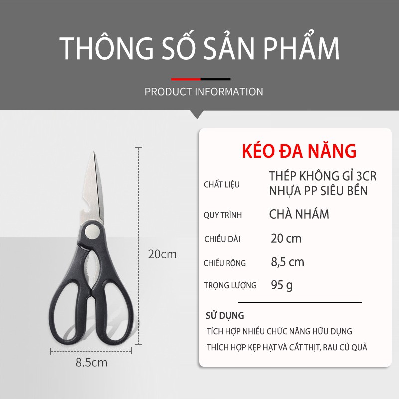 Bộ dao làm bếp 5 món-Dao chặt xương-Dao thái thịt cá - Dao thái rau củ - Dao gọt hoa quả - Kéo nhà bếp - Dao kéo nhà bếp