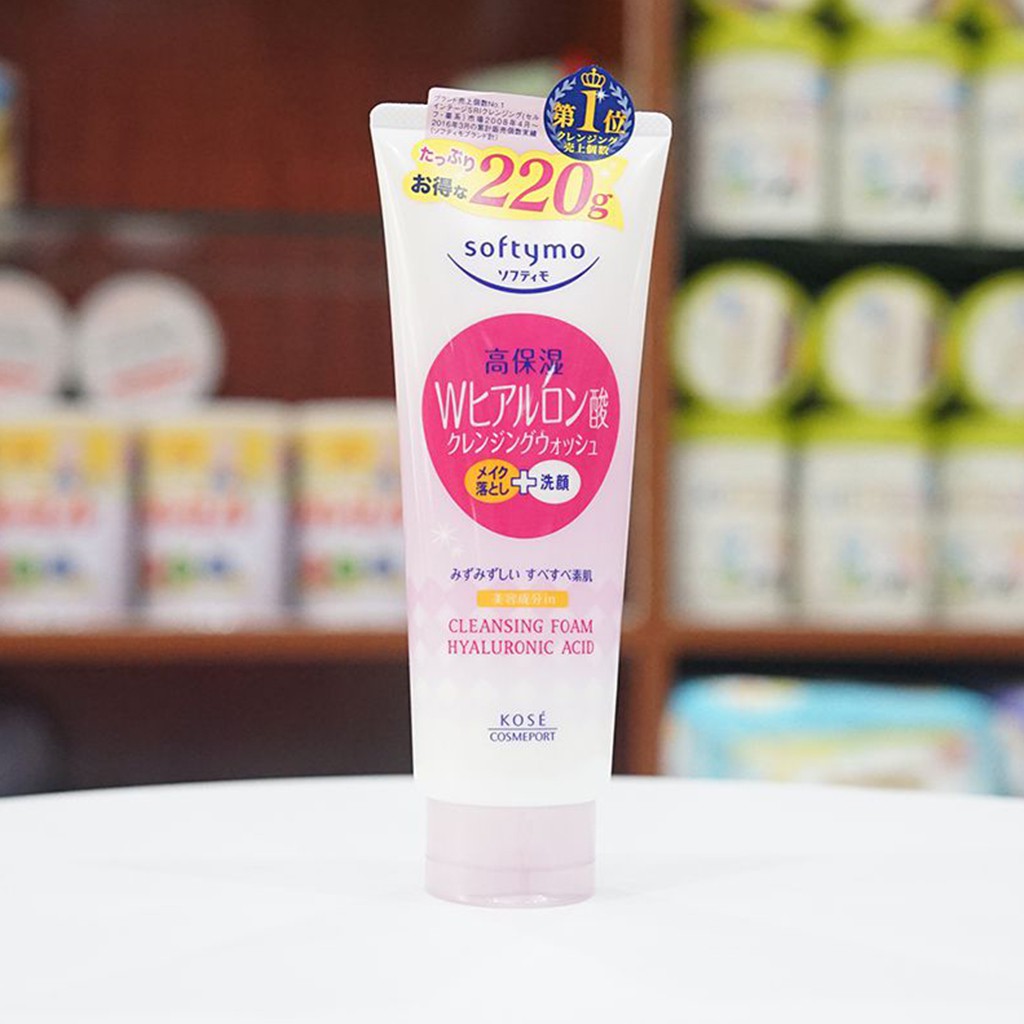 Sữa Rửa Mặt Kosé Softymo Hyaluronic Acid 220g