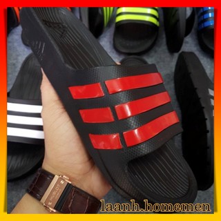 FREESHIP ĐƠN 50K_ Dép Nam Đúc 3 Sọc Quai Ngang Duramo Đế Đen Sọc Đỏ Hàng VNXK ( Hình Thật ) Dép Đúc Nam Nữ