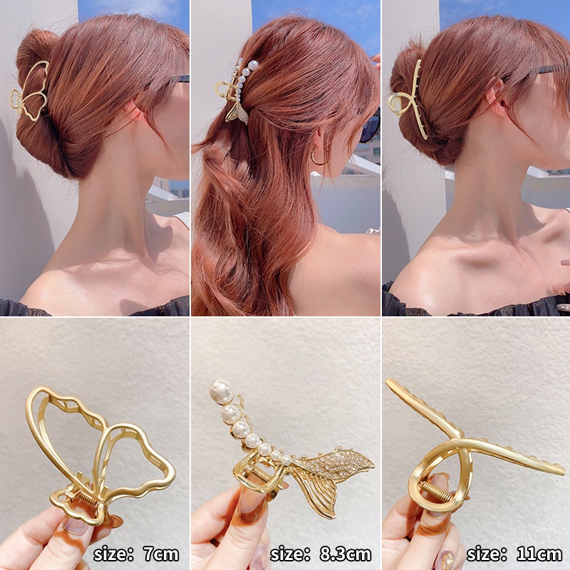 Kẹp Tóc Kim Loại Lấp Lánh Chống Trượt Thời Trang Hàn Quốc Cho Nữ