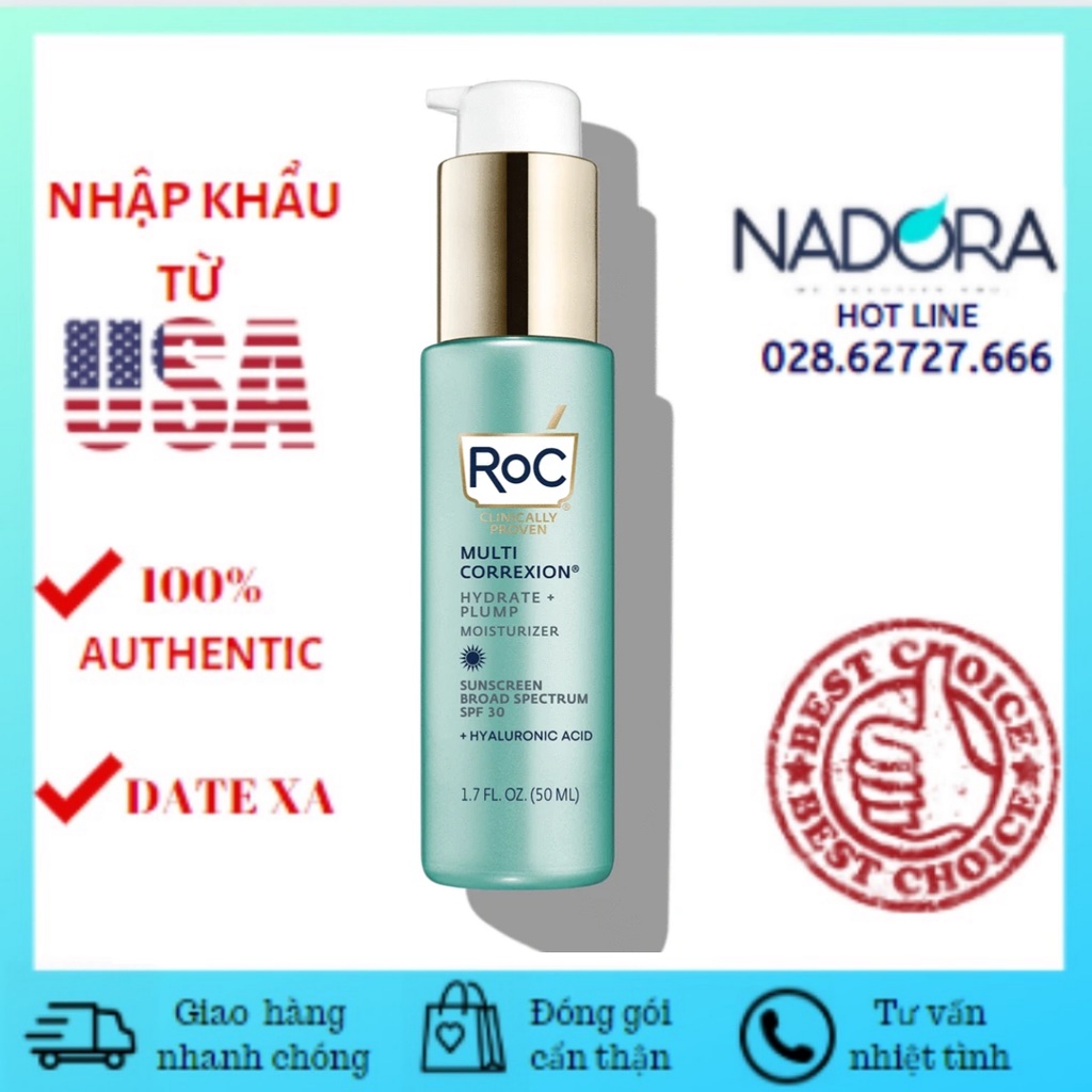 Kem Dưỡng Chống Nắng Roc Multi Correxion Hydrate + Plump Moisturizer SPF 30 ( 50mL )