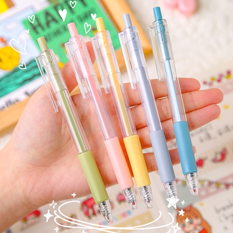 Bút Bi Mực Đen Ngòi 0.5mm Có Thể Thu Gọn Tiện Dụng Cho Học Sinh