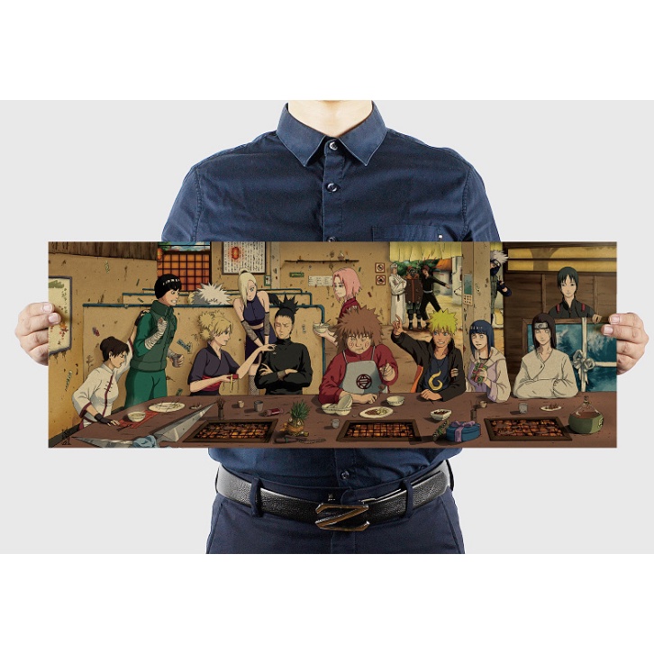Bức tranh lớn in nhân vật hoạt hình Naruto kích thước 72.5x25cm