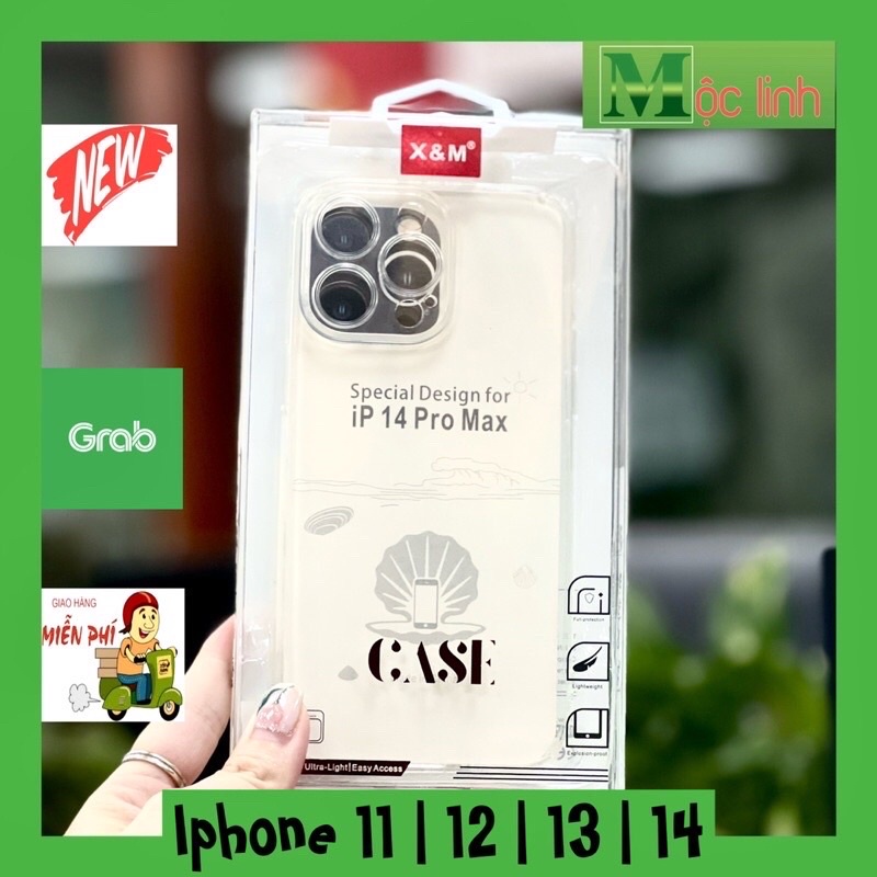 IPHONE 13 PRO | 13 | 14 PLUS | PRO MAX | ỐP SILICON TRONG SUỐT CHÍNH HÃNG XM BẢO VỆ CAMERA SIÊU MỎNG SIÊU DẺO CHIA CAM