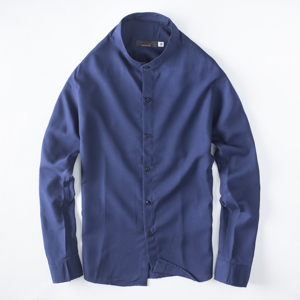 Áo sơ mi trơn dài tay cổ tàu LADOS - 1740 phong cách Hàn Quốc chất mềm mịn thấm hút mồ hôi | BigBuy360 - bigbuy360.vn