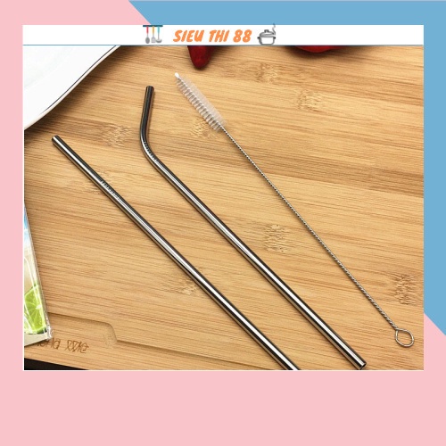 Set 2 Ống Hút Inox Kèm Cọ Rửa Thân Thiện Môi Trường 2241 SIÊU THỊ 88