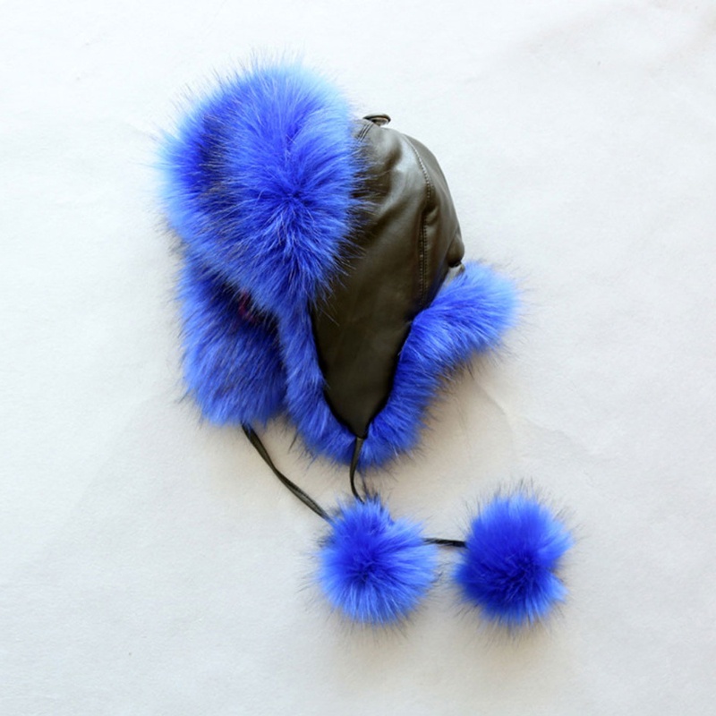 Mũ Da Pu Chống Gió Phối Lông Thú Ấm Áp Thời Trang Mùa Đông 2020 Cho Bé