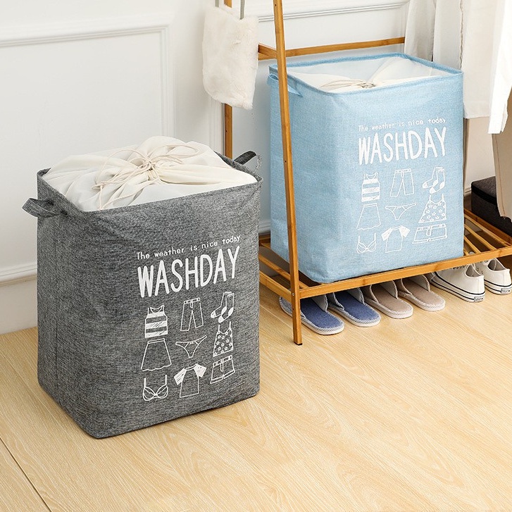 Túi đựng quần áo chăn màn bằng vải không dệt, Giỏ đựng đồ dùng gia đình đa năng washday gấp gọn xinh xắn 88307