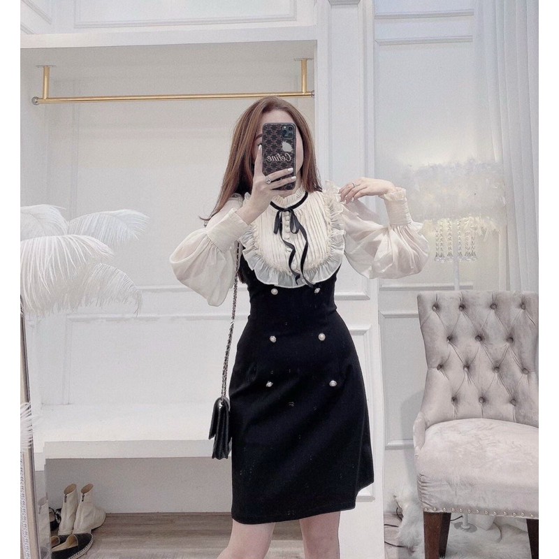 váy cổ bèo tiểu thư