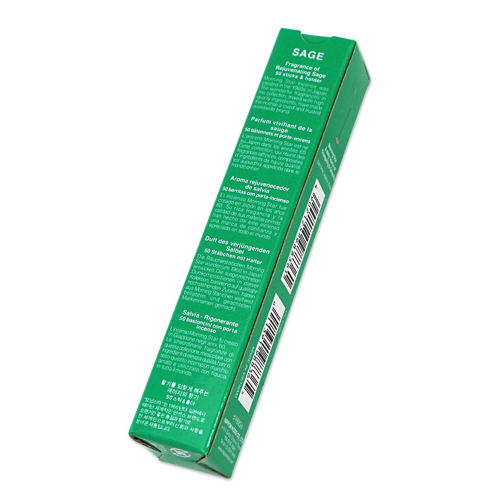 Nhang thơm Morning Star Sage lá xô thơm 50 que, Thanh hương Nhật Bản thư giãn Nippon Kodo