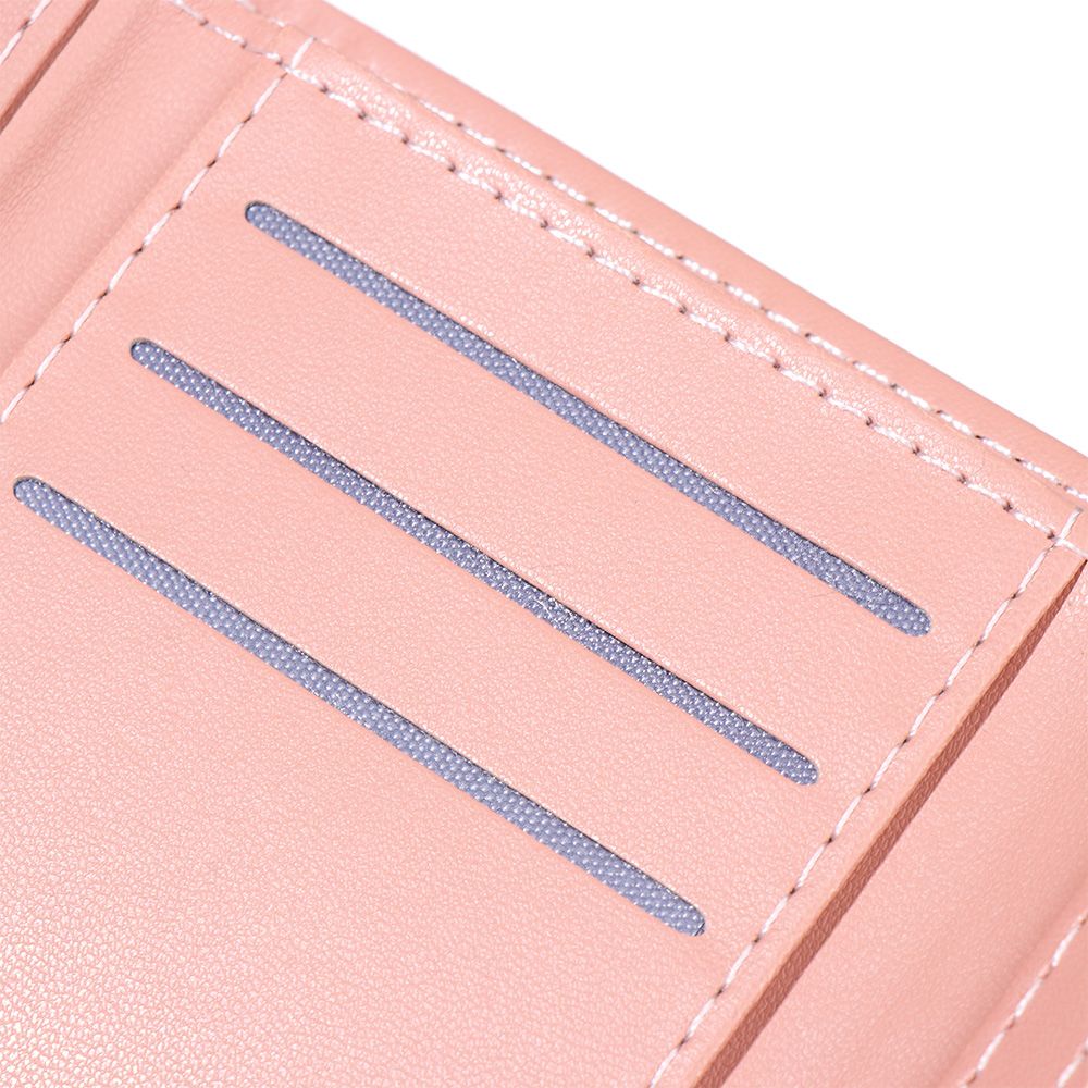 Ví da PU dáng ngắn gấp gọn họa tiết khủng long nhỏ hoạt hình đáng yêu chất lượng cao dành cho nữ