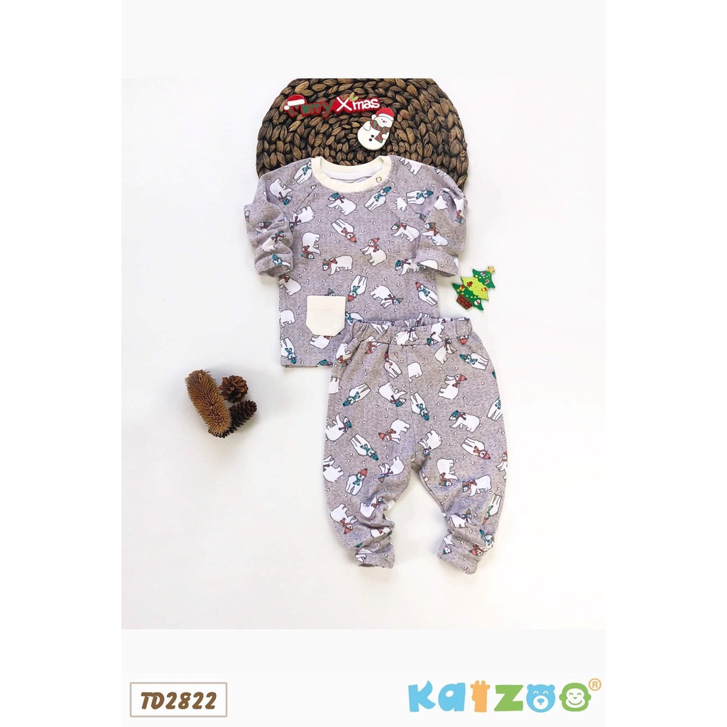 Bộ KAIZOO Tay Raglan Cài Bên TD2822 Cho Bé 6-9 Tháng Đến 3-4 Tuổi